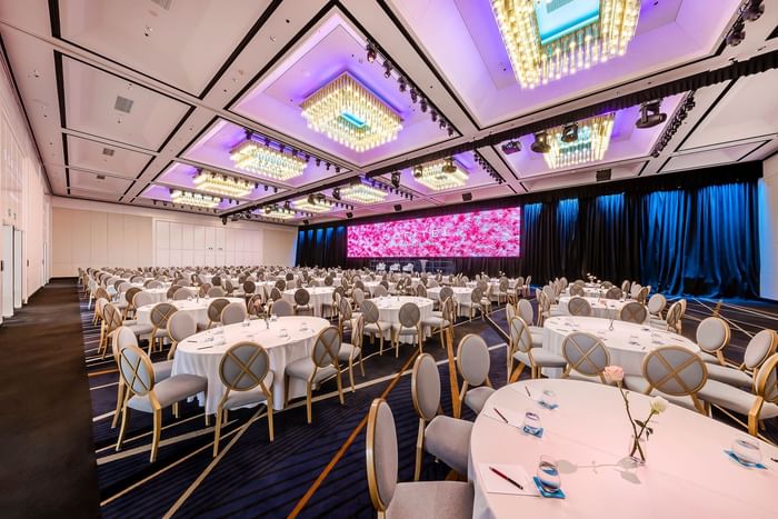 Banquet set-up in Ballroom Le Grand at Sofitel Brisbane Central