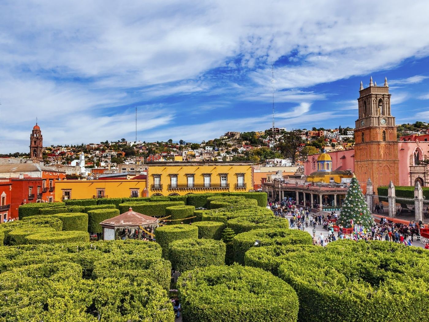 Top angle-view Allende Garden near Fiesta Americana Travelty