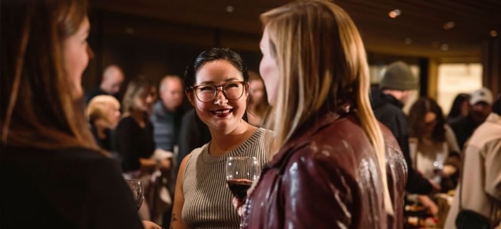 Guests mingle during Whistler Wine Walk