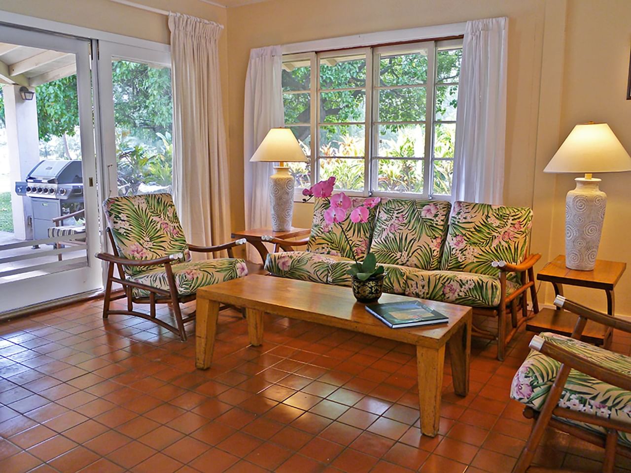 Living room in a cottage at Waimea Plantation Cottages