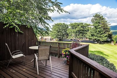 patio with chairs and table