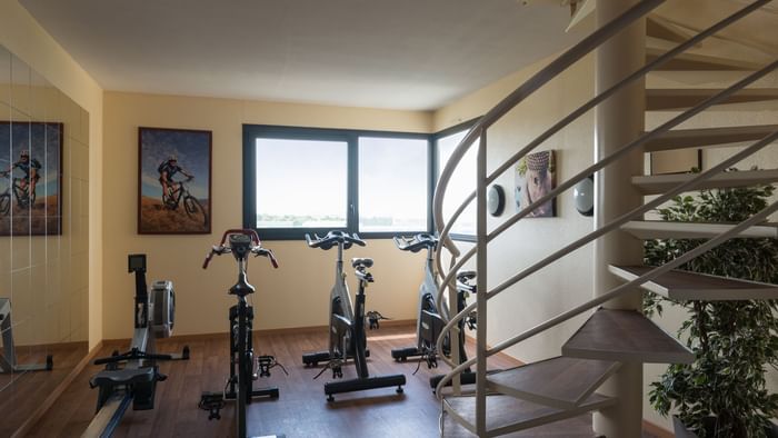 View of Exercise equipment in the gym at Hotel Alteora