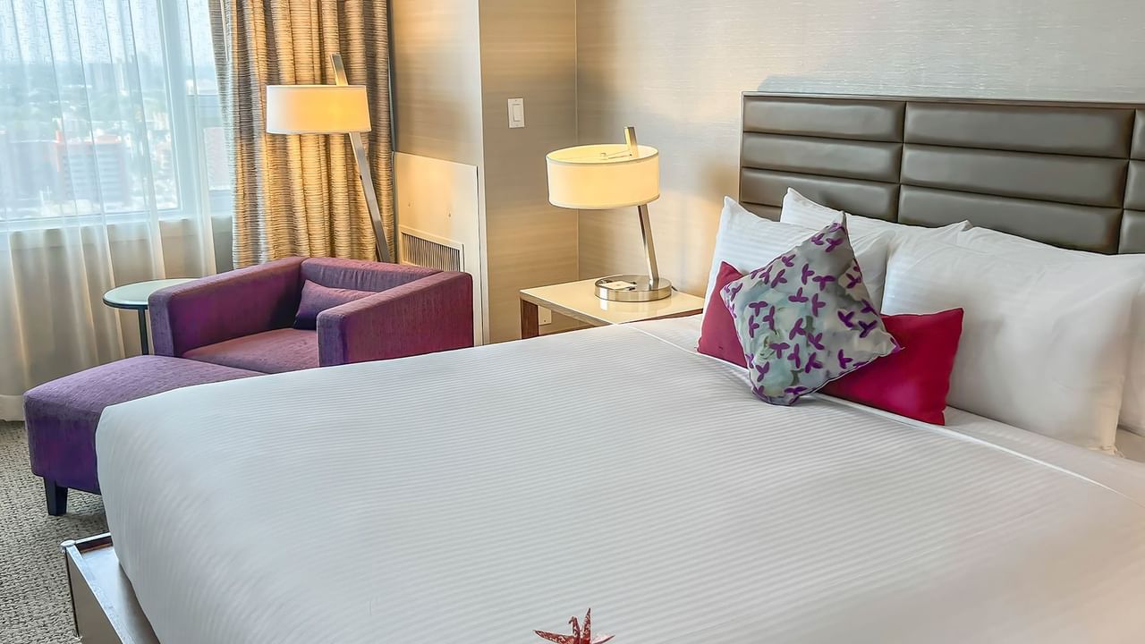 Bedroom of a hotel suite