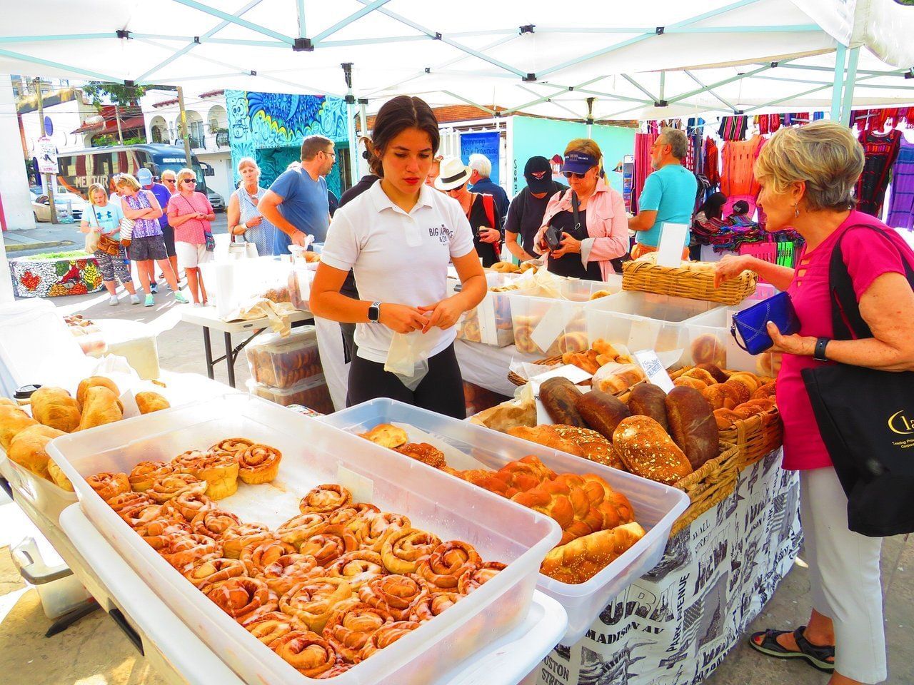 People buying pastries in Old Town Farmers Market Buenaventura Grand Hotel and Spa