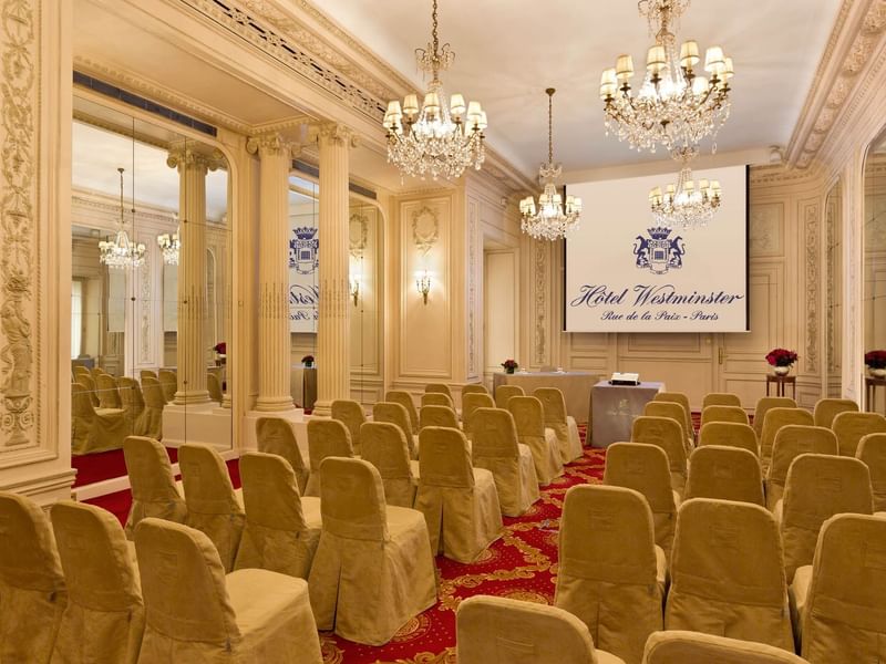 Theatre set-up in Récamier at Hôtel Westminster - Paris