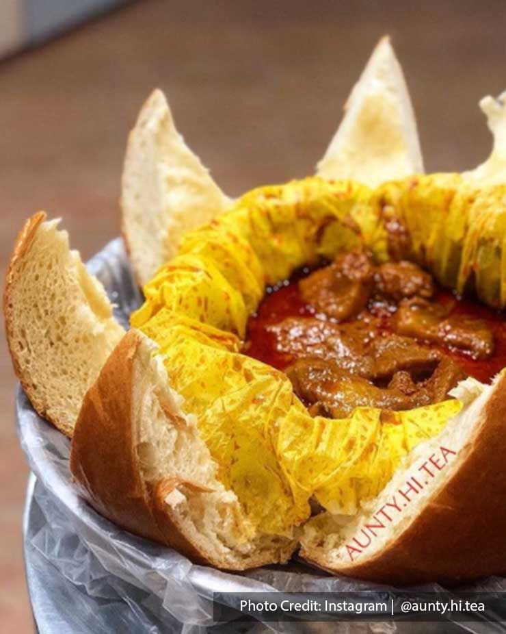 Bun with curry fillings in a bowl from Lucky King Bun - Lexis Hibiscus