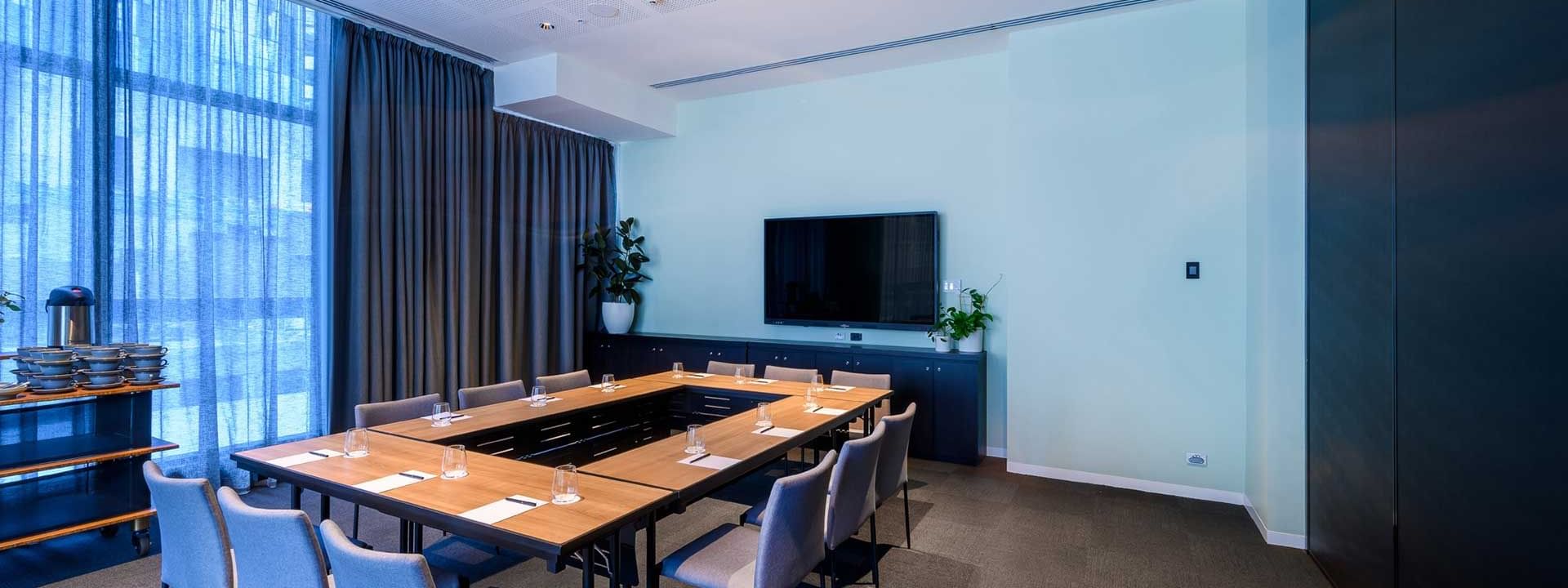 Boardroom setup in Guilford Lane 2 at Melbourne Central