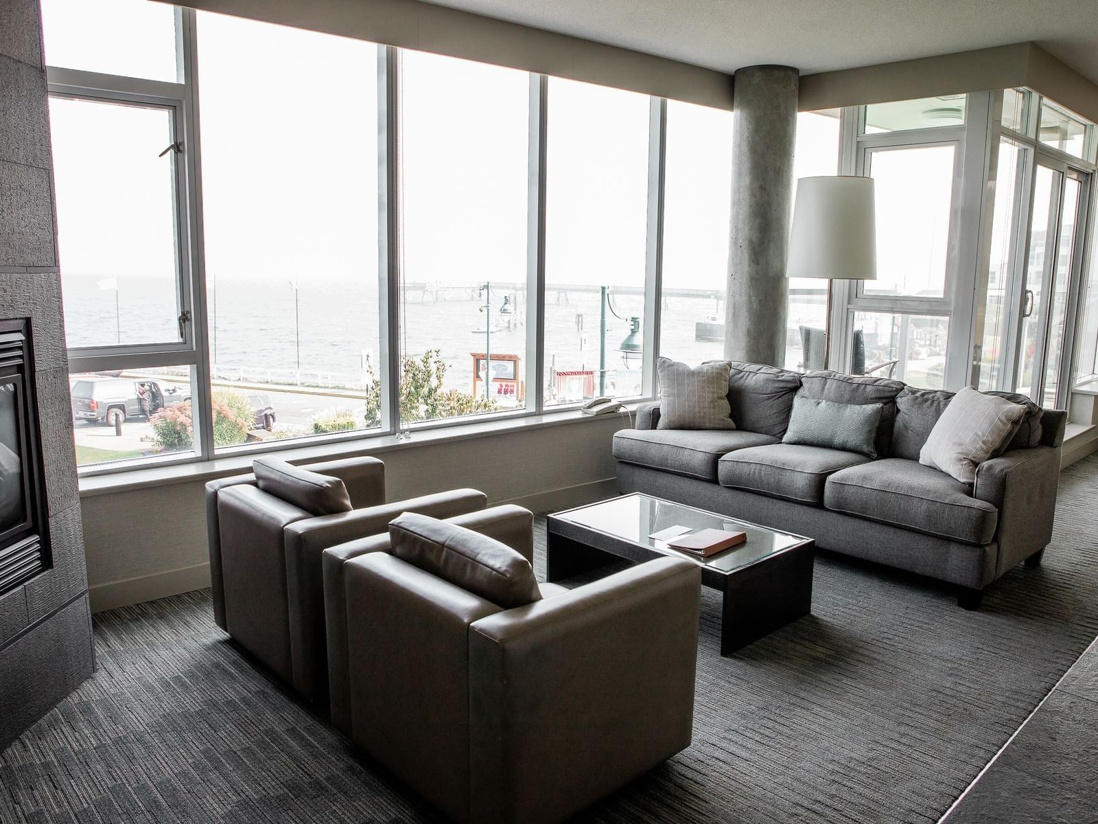 couches and chairs in a hotel room