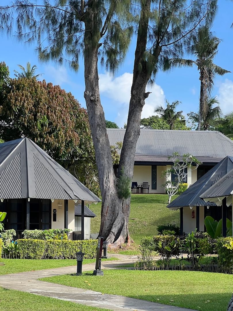 Group of garden bungalows on lush grounds at Warwick Le Lagon - Vanuatu, Efate.
