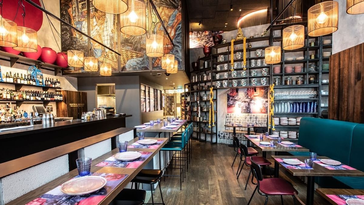 Dining area in Ging Thai Restaurant at Crown Hotel Melbourne