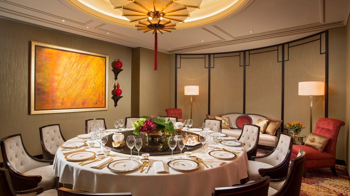 Dining table setup in Silks Restaurant at Crown Hotel Perth
