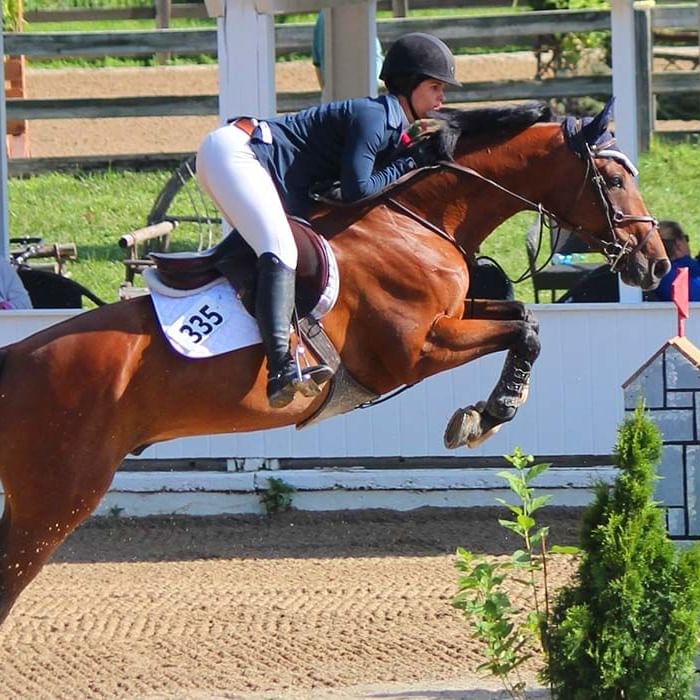 Horse Show Season in Blowing Rock with a rider and horse jumping an obstacle.