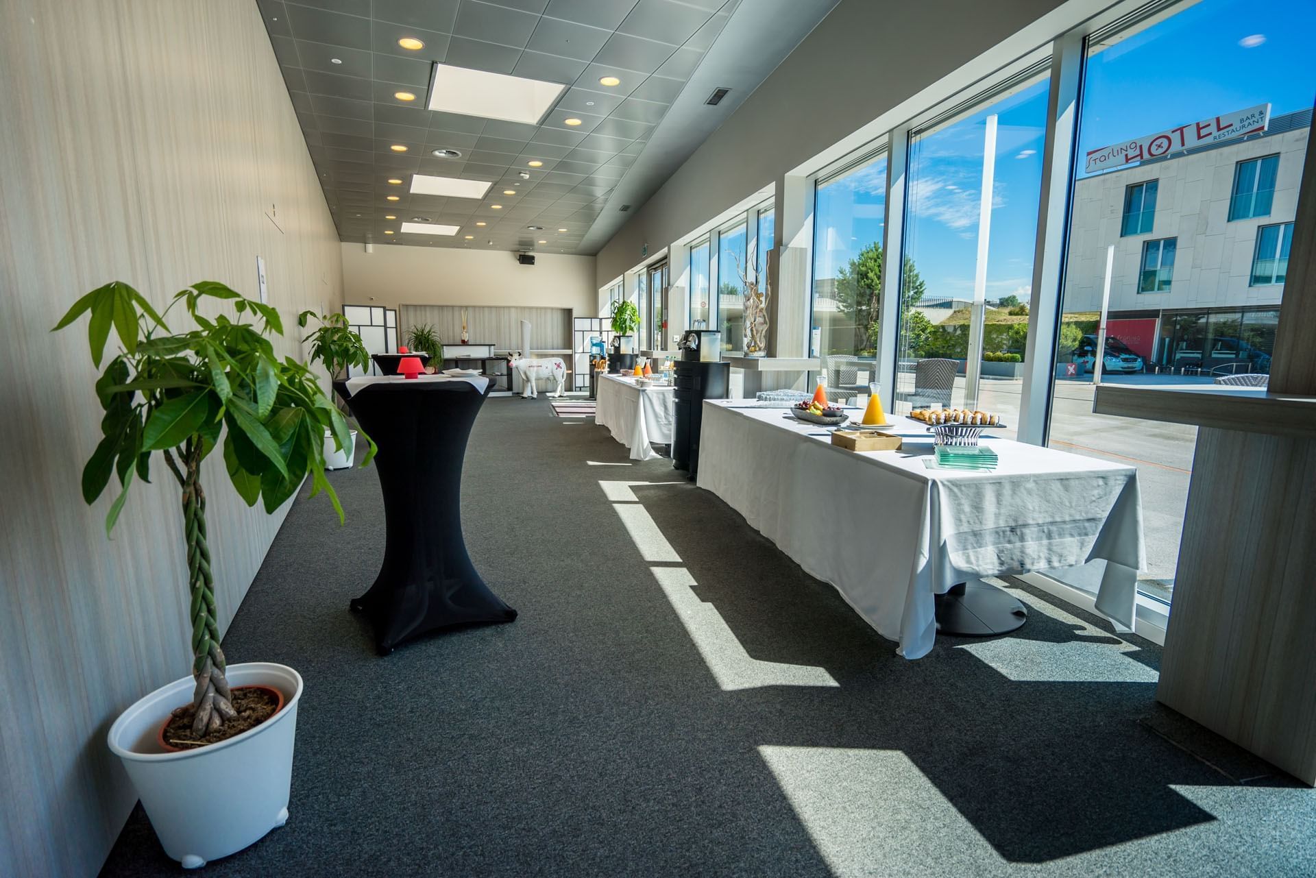 Meeting room with refreshment counter at Starling Hotels in Lausanne Switzerland