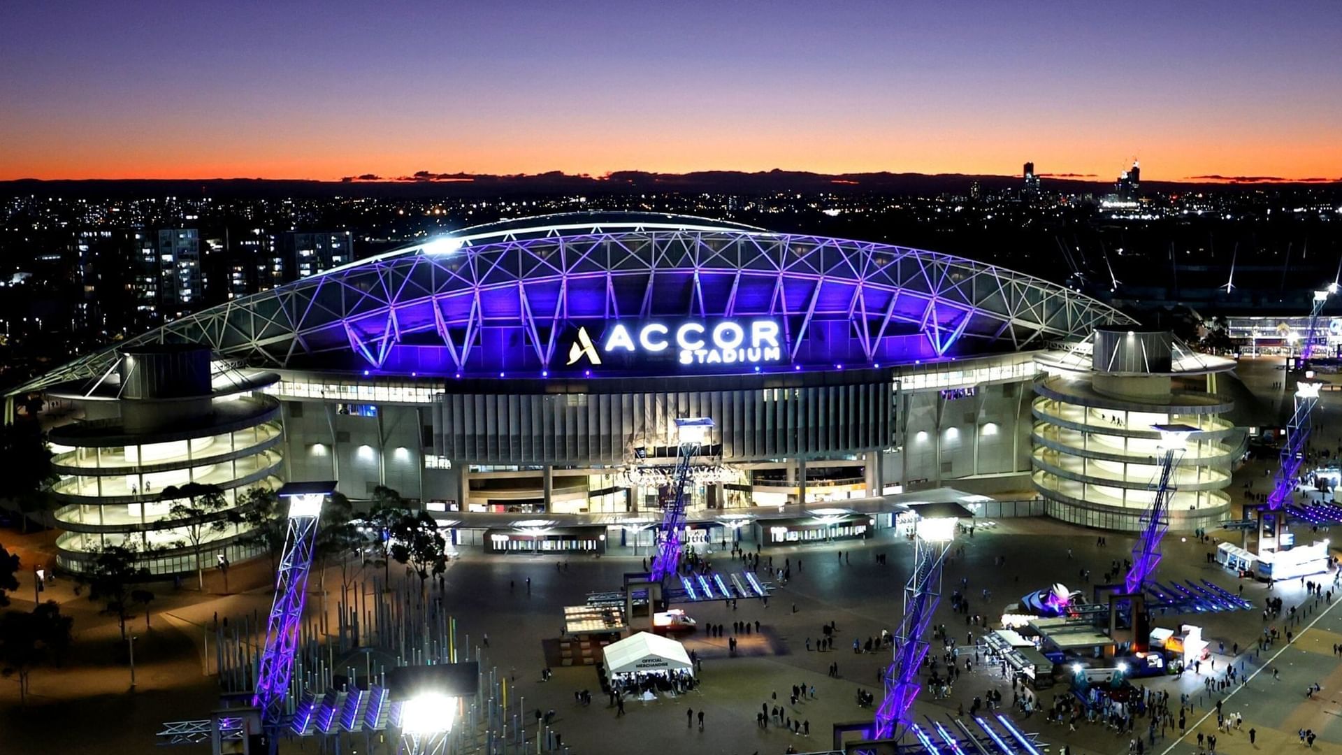 Aerial view of Accor Stadium near Novotel Sydney Olympic Park