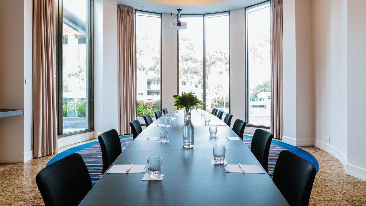 Boardroom table in Eureka Room at Novotel Glen Waverley