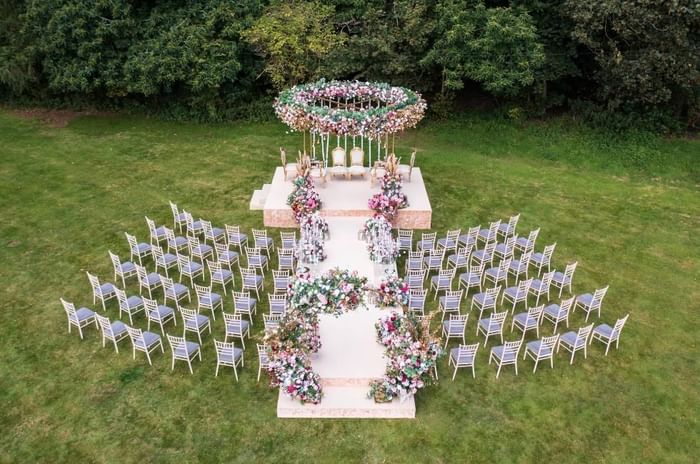 Mandap on Easthampstead Park grounds, one of the best Asian Wedding Venues in Berkshire