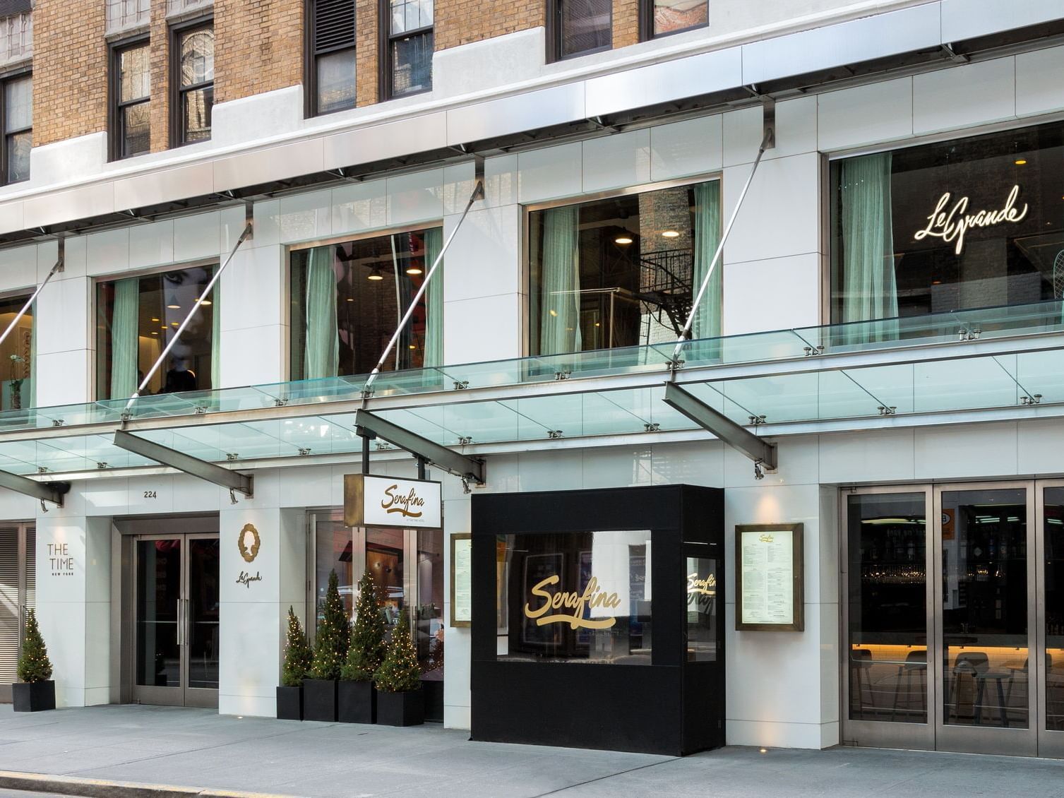 Exterior & roadside view of Serafina at The Time New York