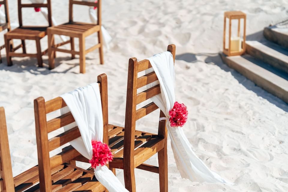 Wedding chair décor at SafiraBlu Luxury Resort & Villas