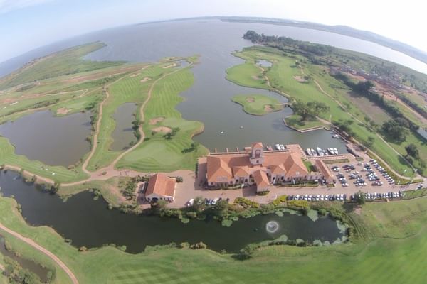 An Aerial view of Lake Victoria Serena Golf Resort & Spa