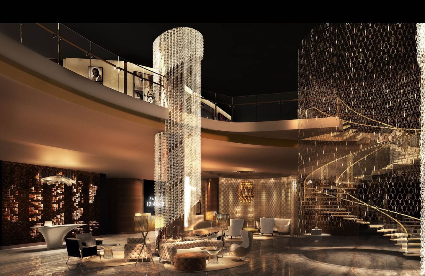 Hotel lobby lounge area at Paramount Hotel Dubai