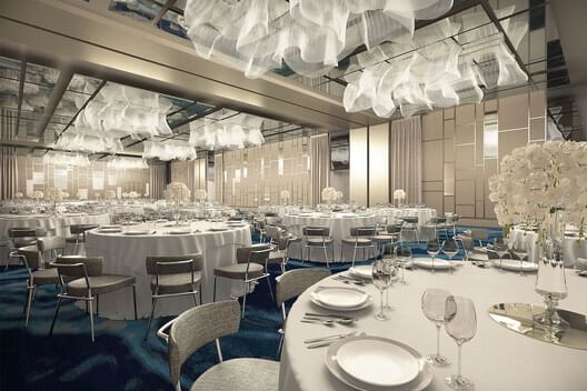 Banquet table setup for a wedding at Crown Towers Sydney