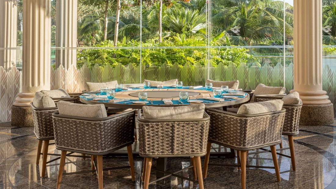 A banquet table in the Sunset Terrace at Sunway Resort