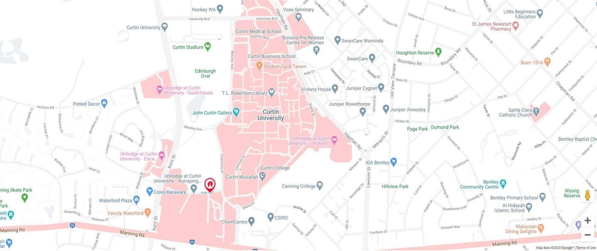UniLodge at Curtin University - Kurrajong Village Map