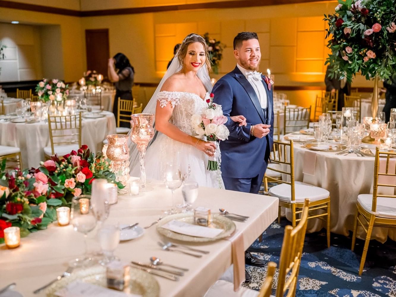 A bride & groom in Salon Del Mar A & B at Isla Verde Weddings