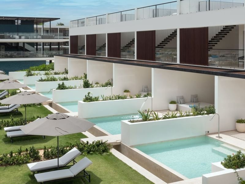 Private pools in Viento Suites at Live Aqua Resorts
