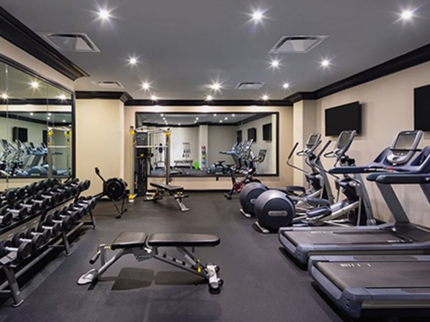 Treadmills in fitness center facility at Dream Bangkok