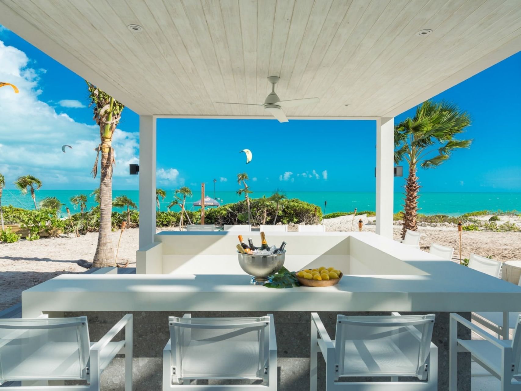 Champagne on ice in HangTime Beach Bar, H2O Life Style Resort