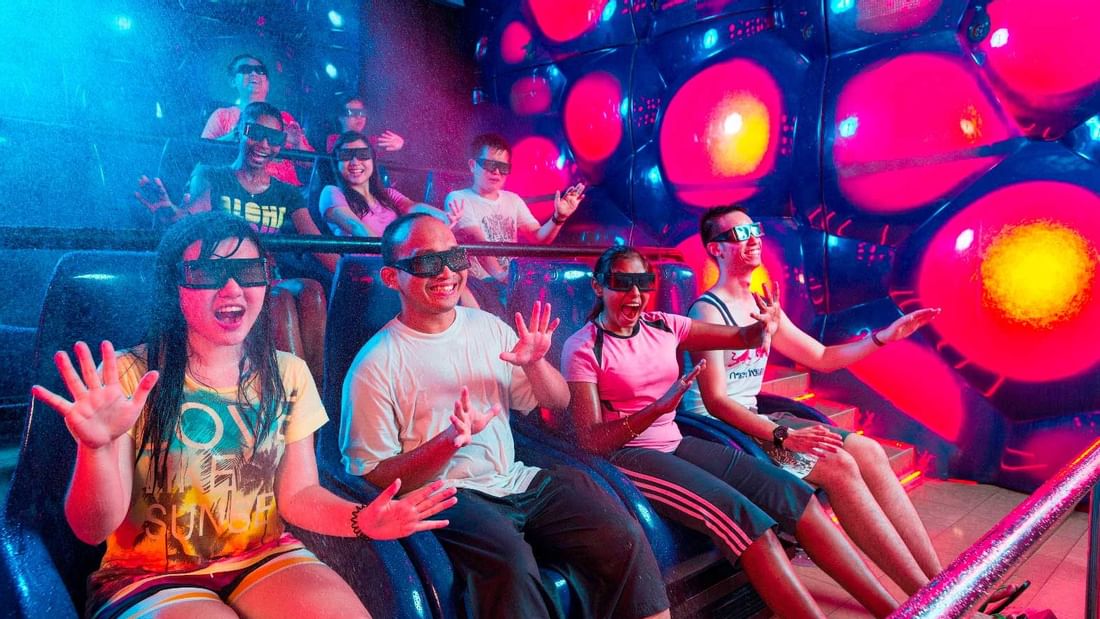 People enjoying 5D experience in Waterpark near Sunway Hotel