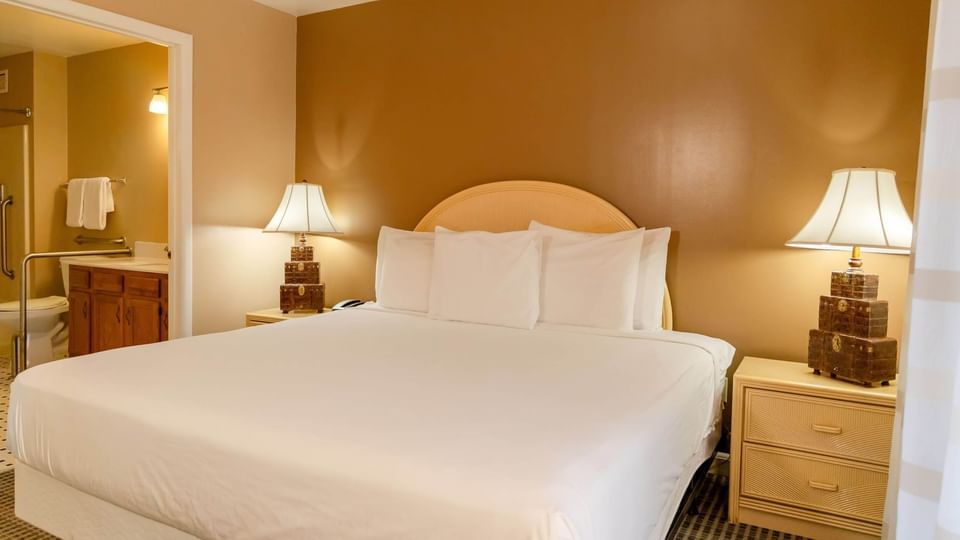 Bedroom of One-Bedroom Accessible Suite at Brigantine Beach