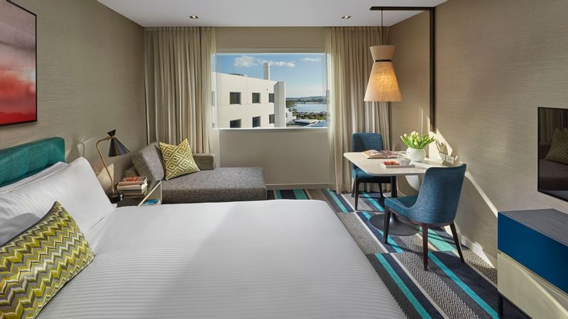 Interior of the Luxury Suite with king bed at Crown Hotels