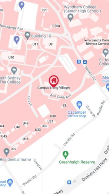 Western Sydney University Nirimba Village Map