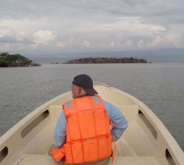 Guests on boat rides on Lake Baringo near Hotel Lake Elmenteita