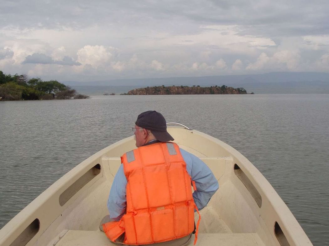 Guests on boat rides on Lake Baringo near Hotel Lake Elmenteita