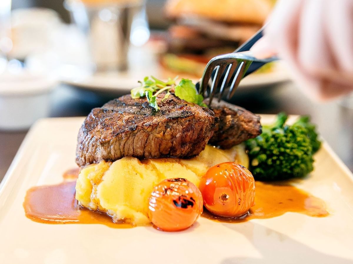 Close-up of a served dish in Market & co at Crown Towers Perth