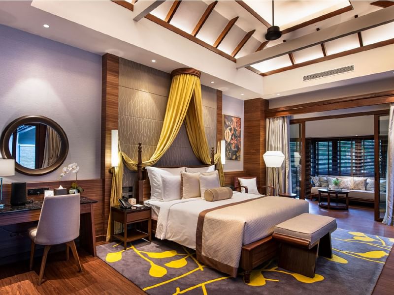 King bed in Balcony Studio King Room at Sunway Hotel Pyramid