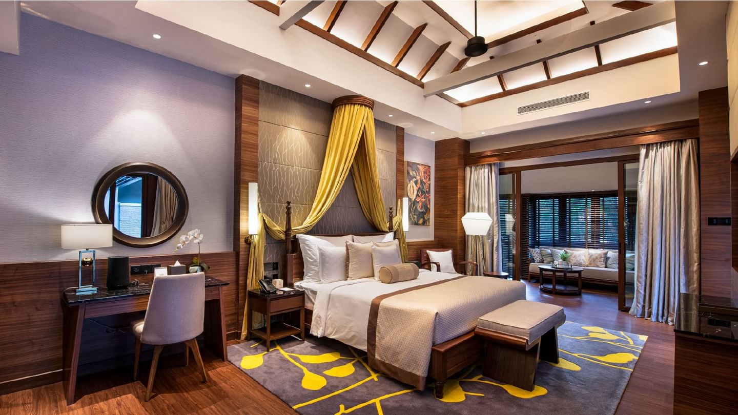 King bed in Balcony Studio King Room at Sunway Hotel Pyramid