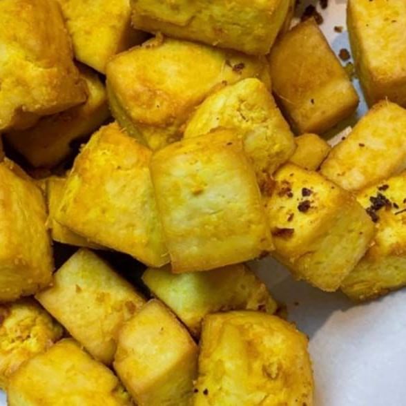 Close-up of fried Tofu dish served at Kellogg Conference Center