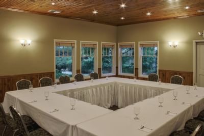 Event space set up for a meeting
