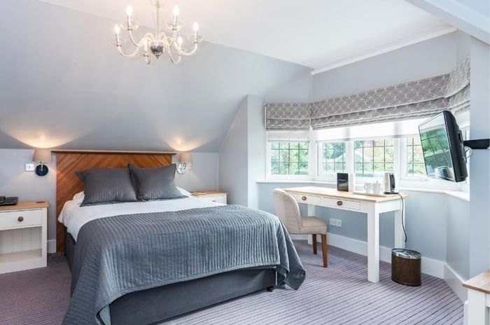 Hotel room at Gorse Hill featuring amazing team building accommodation in Surrey