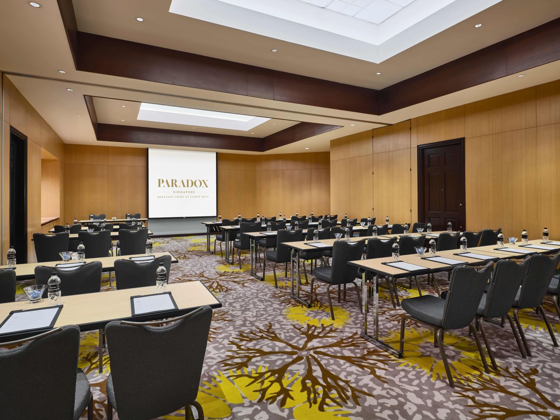Classroom set-up in Rosewood Room at Paradox Singapore