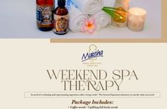 Promotional image for Weekend Spa Therapy at Dar es Salaam Serena Hotel, featuring spa products and services.