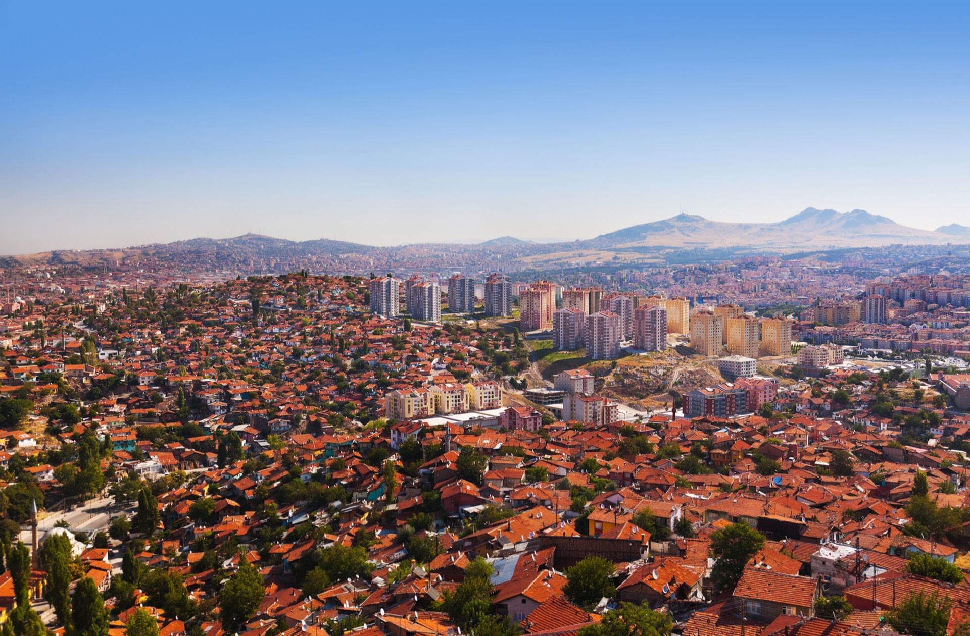 Aerial view of the city near Warwick Ankara