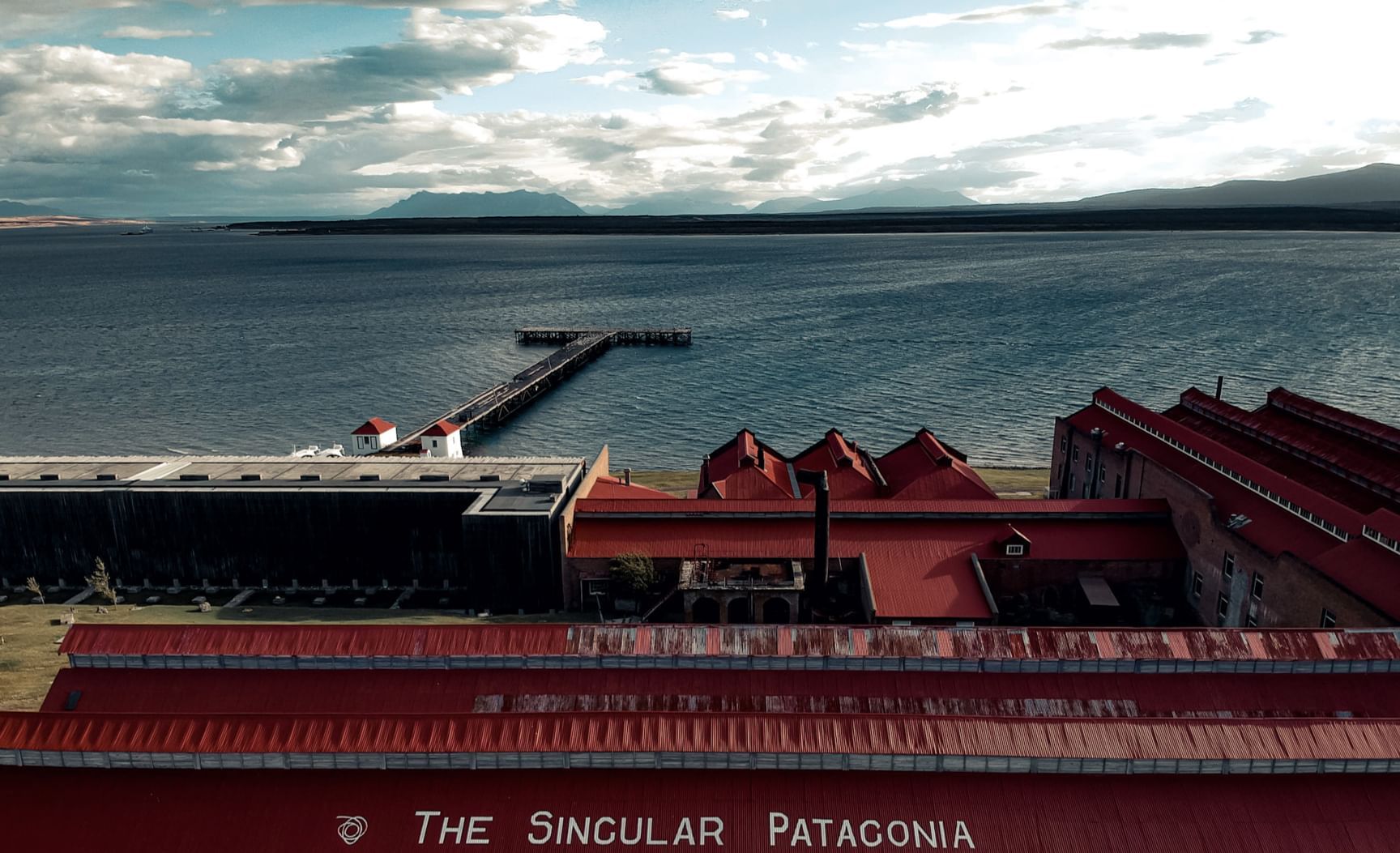 Aerial view along the coast of The Singular Patagonia