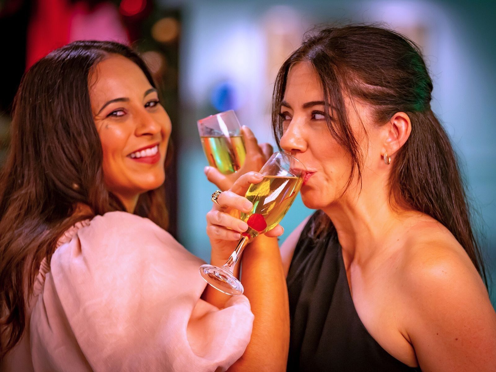 Ladies drinking in the bar