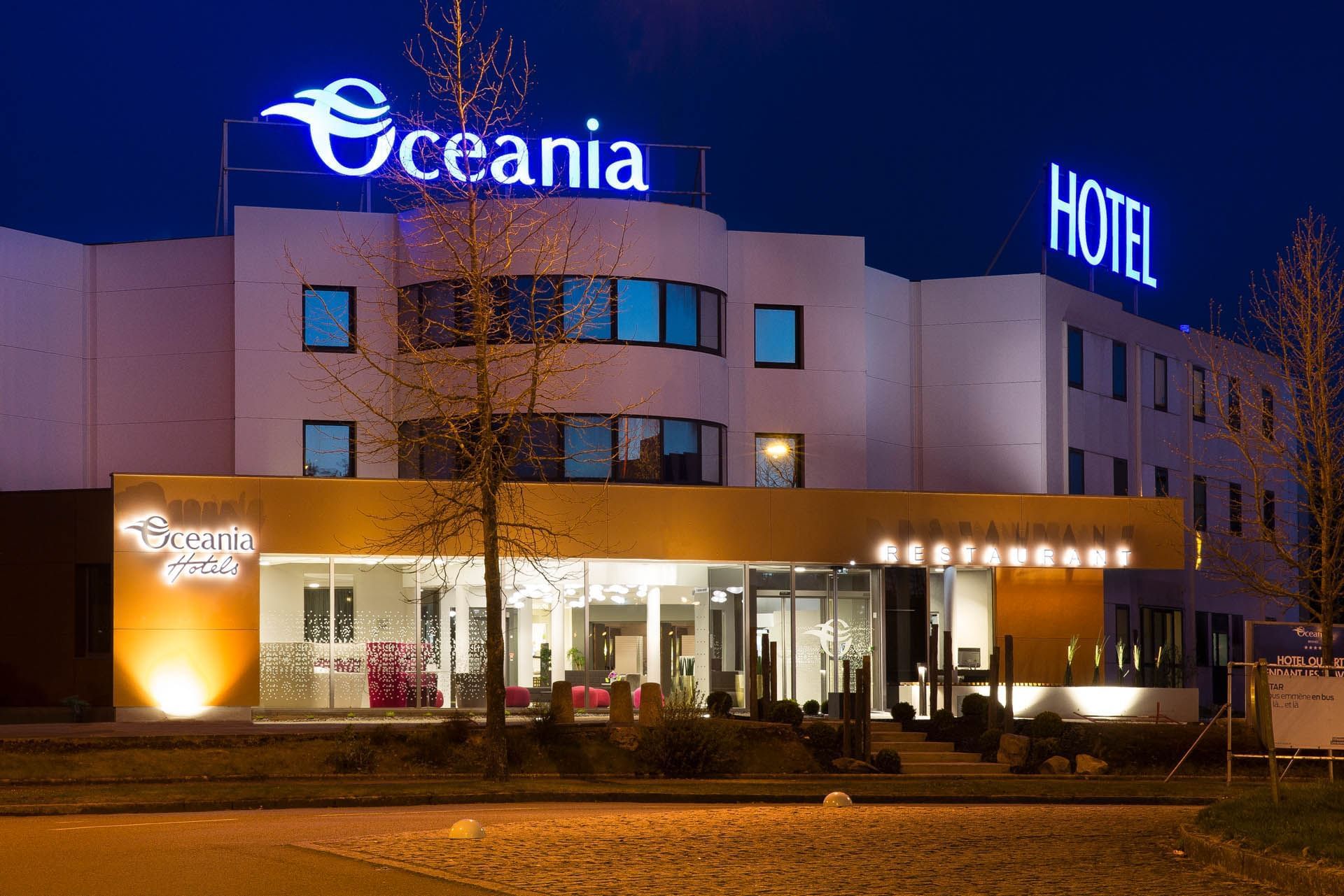 Exterior view of Oceania Rennes at night