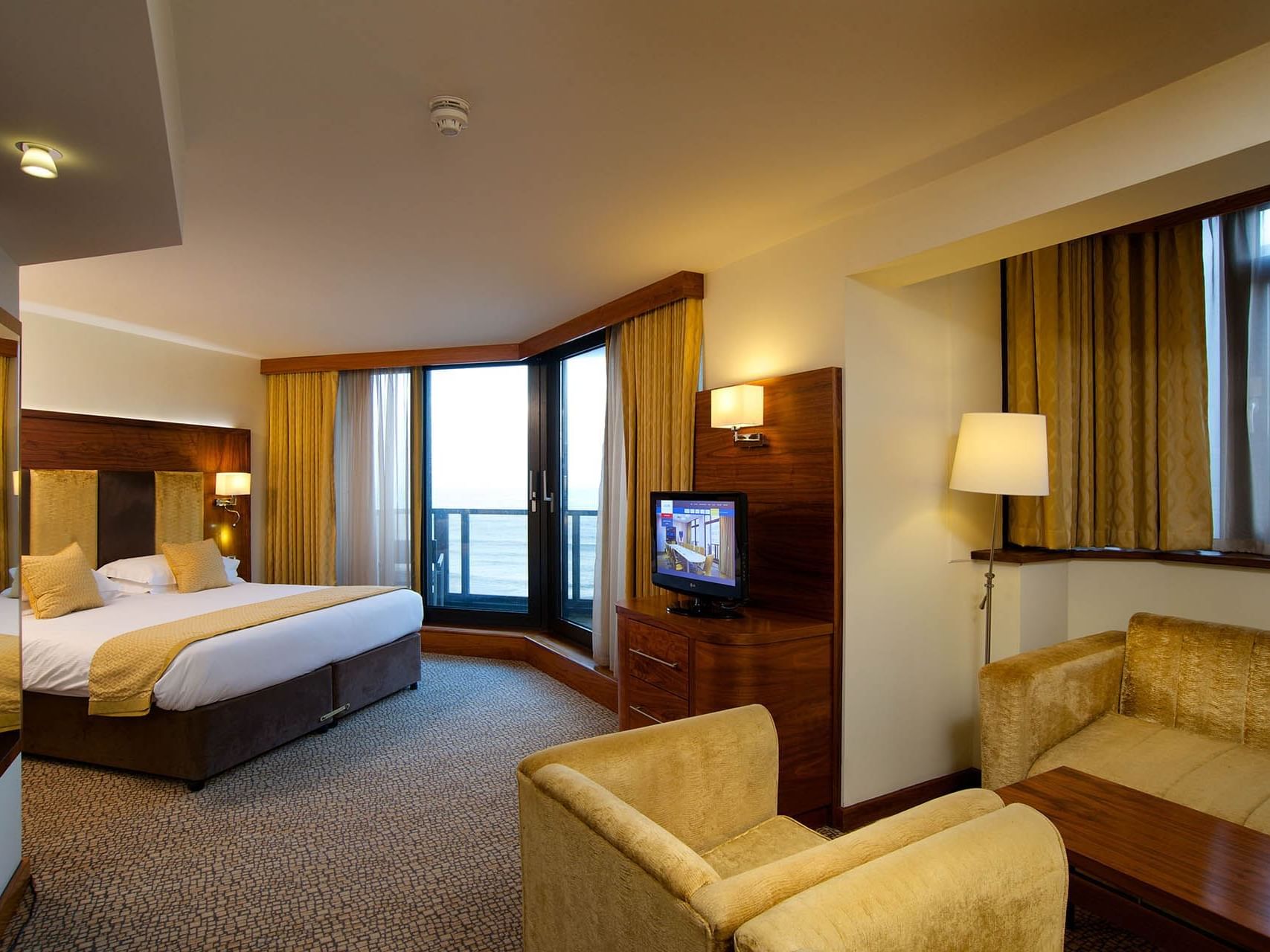 Bed & furniture in Executive Room at The View Eastbourne